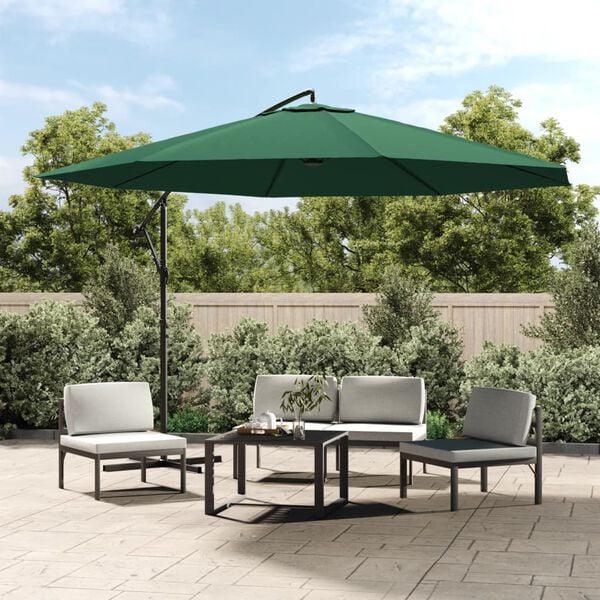 vidaXL Cantilever Garden Parasol 3.5 m Green