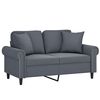 vidaXL 2-Seater Sofa with Throw Pillows Dark Grey 120 cm Velvet