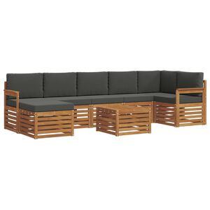 vidaXL Outdoor Sofa Set 8 pcs Natural and Anthracite Solid Acacia Wood