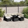 vidaXL 9 Piece Garden Sofa Set with Cushions Black Poly Rattan