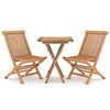 vidaXL 3 Piece Garden Dining Set Solid Wood Teak