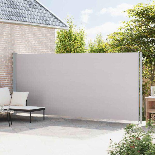 vidaXL Patio Retractable Side Awning 200x600 cm Grey