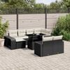 vidaXL 11 Piece Garden Sofa Set with Cushions Black Poly Rattan