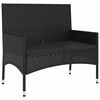 vidaXL 6 Piece Garden Lounge Set with Cushions Black Poly Rattan