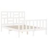 vidaXL Bed Frame without Mattress White Double Solid Wood Pine