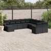vidaXL 11 Piece Garden Sofa Set with Cushions Black Poly Rattan