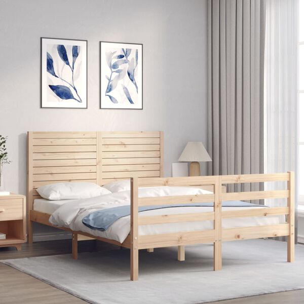 vidaXL Bed Frame without Mattress Double Solid Wood