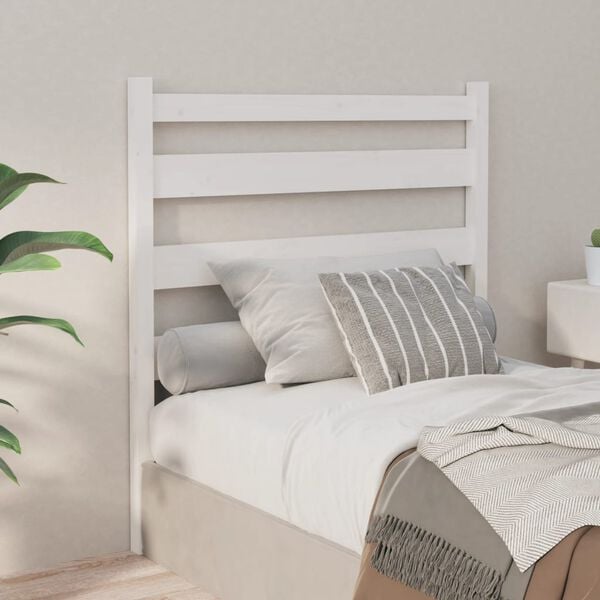 vidaXL Bed Headboard White 96x4x100 cm Solid Wood Pine