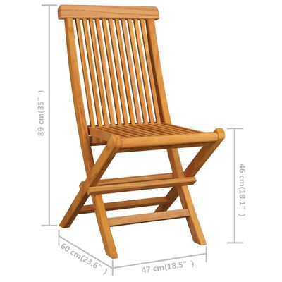 vidaXL Garden Chairs with Cream Cushions 2 pcs Solid Teak Wood