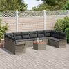 vidaXL Garden Sofa Set with Cushion 11 pcs Grey Poly Rattan