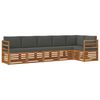 vidaXL Outdoor Sofa Set 6 pcs Natural and Anthracite Polyester