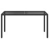 vidaXL Garden Table 150x90x75 cm Tempered Glass and Poly Rattan Black
