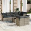vidaXL 9 Piece Garden Sofa Set with Cushions Grey Poly Rattan