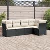 vidaXL 5 Piece Garden Sofa Set with Cushions Black Poly Rattan