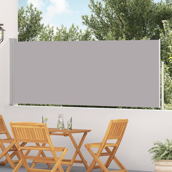 vidaXL Patio Retractable Side Awning 120x500 cm Grey