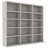 vidaXL CD Cabinet Concrete Grey 100x23x89,5 cm Engineered Wood