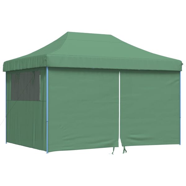 vidaXL Foldable Party Tent Pop-Up with 4 Sidewalls Green