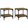vidaXL Side Tables 2 pcs Smoked Oak 40x40x40 cm Engineered Wood