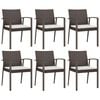 vidaXL 7 Piece Garden Dining Set with Cushions Poly Rattan and Steel