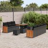 vidaXL Garden Sofa Set with Cushion 13 pcs Black Poly Rattan
