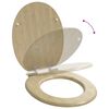 vidaXL WC Toilet Seats 2 pcs with Soft Close Lids MDF Bamboo Design