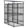 vidaXL Outdoor Dog Kennel with Roof Steel 1.84 m&sup2;