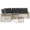 vidaXL Garden Sofa with Cushions and Footstool L-Shaped Light Grey Poly Rattan