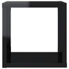 vidaXL Wall Cube Shelves 4 pcs High Gloss Black 22x15x22 cm