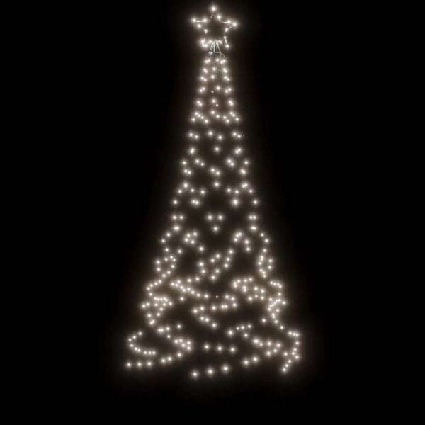 vidaXL Christmas Tree with Spike Cold White 200 LEDs 180 cm
