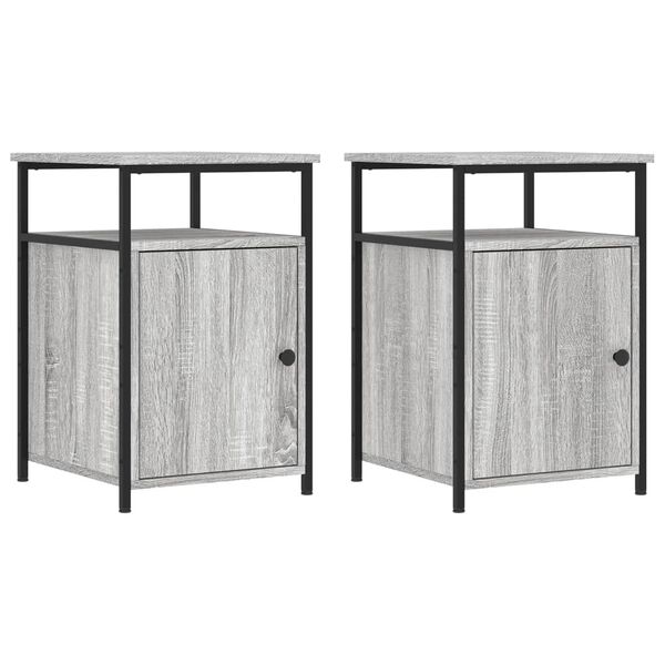 vidaXL Bedside Cabinets 2 pcs Grey Sonoma 40x42x60 cm Engineered Wood