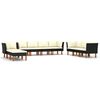 vidaXL 10 Piece Garden Lounge Set with Cushions Poly Rattan Black