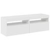 vidaXL TV Cabinets with LED Lights 2 pcs High Gloss White 60x35x40 cm