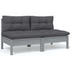 vidaXL 6 Piece Garden Lounge Set with Cushions Solid Pinewood