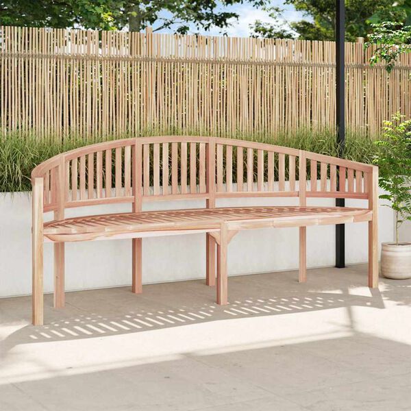 Garden Banana Bench VidaXL Banana Bench 200 Cm Solid Teak Wood