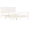 vidaXL Bed Frame without Mattress White King Size Solid Wood