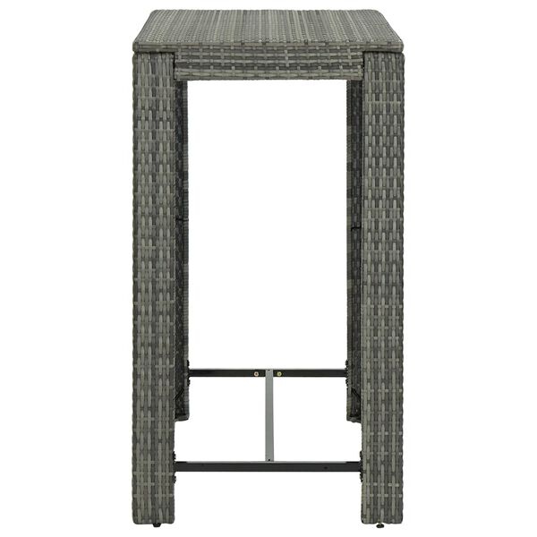 vidaXL Garden Bar Table Grey 100x60.5x110.5 cm Poly Rattan