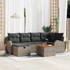 vidaXL Garden Sofa Set with Cushion 7 pcs Grey Poly rattan