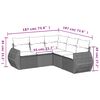 vidaXL 5 Piece Garden Sofa Set with Cushions Grey Poly Rattan