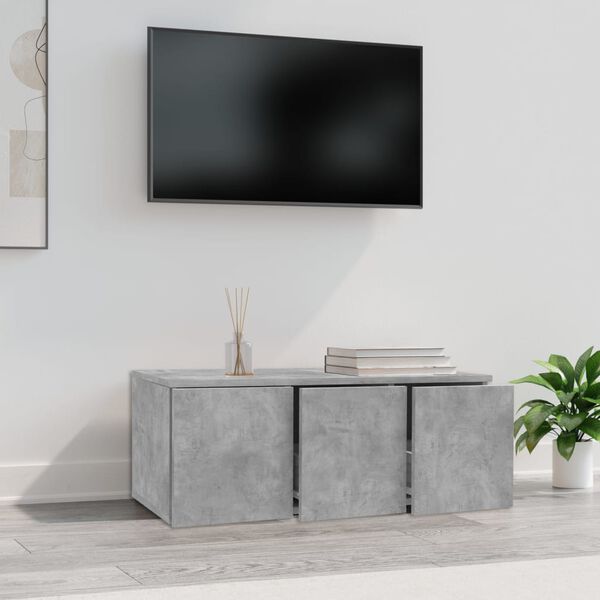 vidaXL TV Cabinet Concrete Grey 80x34x30 cm Engineered Wood