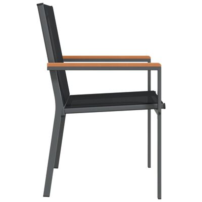 vidaXL Garden Chairs 2 pcs Black 55x61.5x90 cm Textilene and Steel