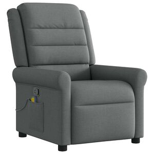 vidaXL Massage Recliner Chair Dark Grey Fabric