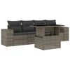 vidaXL 5 Piece Garden Sofa Set with Cushions Grey Poly Rattan