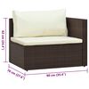 vidaXL 5 Piece Garden Lounge Set with Cushions Poly Rattan Brown