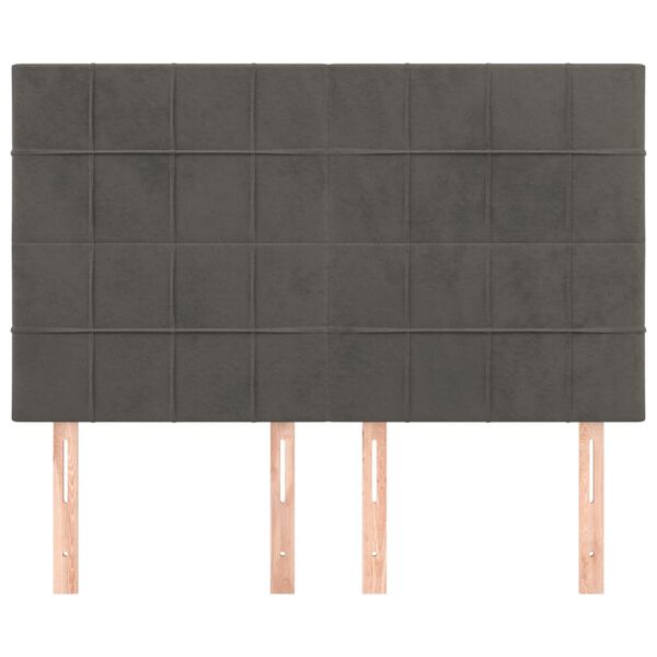 vidaXL Headboard Dark Grey 144x5x118/128 cm Velvet