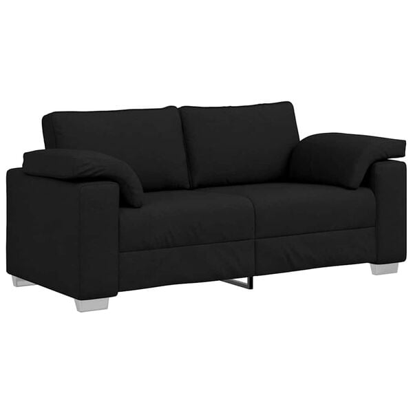 vidaXL Sofa 140cm Black Fabric