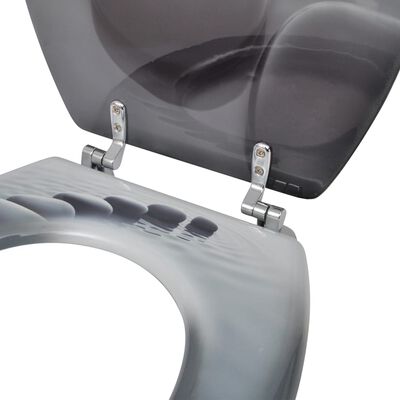 vidaXL Toilet Seats with Lids 2 pcs MDF Stones