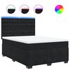 vidaXL Box Spring Bed with Mattress Black Queen Velvet