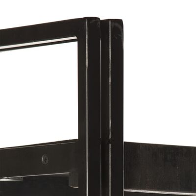vidaXL 3-Tier Bookcase Black 60x30x80 cm Solid Mango Wood