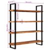 vidaXL 4-Tier Bookcase 160x40x180 cm Solid Acacia Wood