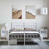 vidaXL Metal Bed Frame without Mattress with Footboard White 135x190cm